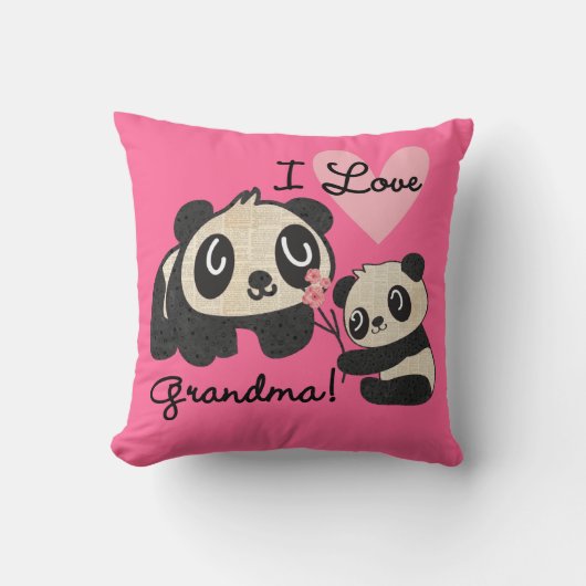 Coussin Grand-maman d'amour des ours panda I (Recto)