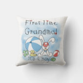 Coussin Grand-maman de première fois des cadeaux de garçon (Verso)