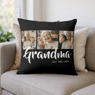 Coussin Grand-mère a établi un script moderne noir 3 Photo