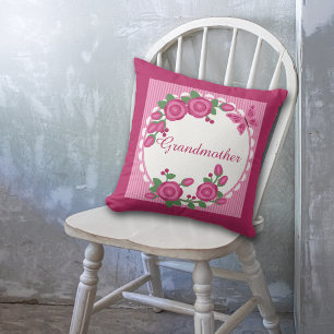Coussin Grand-mère à la charpente rose