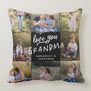 Coussin Grand-mère cadeau 8 photo petit-enfant simple typ