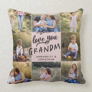 Coussin Grand-mère cadeau 8 photo petit-enfant simple typ