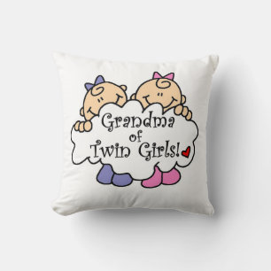 Coussin Grand-mère de jumeaux cadeaux de filles