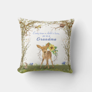 Coussin Grand-mère et grand-père Fleurs de chouette de cho