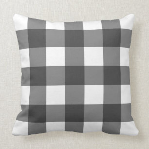 Coussin Grand motif de guingan - monochrome