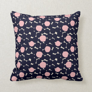Coussin Grand motif de point bleu et rose
