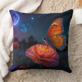Coussin Grand papillon sur pavot psychédélique (Couverture)