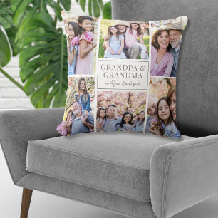 Coussin Grand-parents Photo Collage Famille