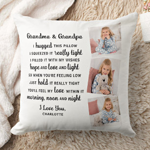 Coussin Grand-parents Poème Personnalisé Grand-mère Grand-