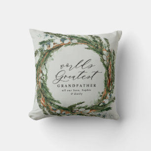 Coussin Grand-père de la photo en papier feuilleté chic mo