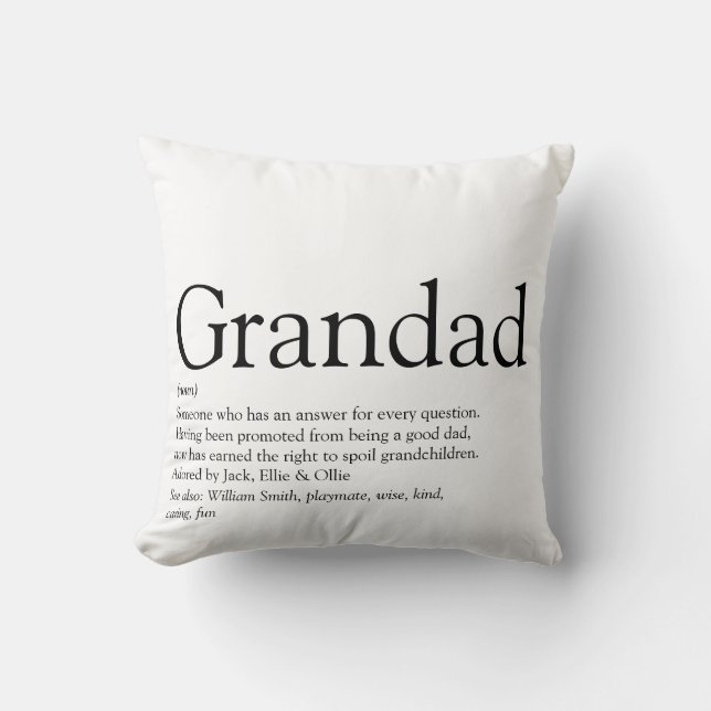 Coussin Grand-père, grand-père, Papa Définition (Recto)