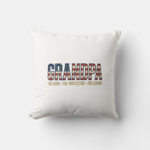 Coussin Grand-père patriotique héros protecteur légende ve