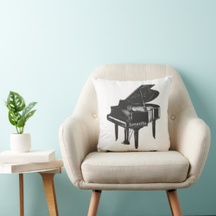 Coussin Grand Piano avec le nom Pianiste Piano Enseignant