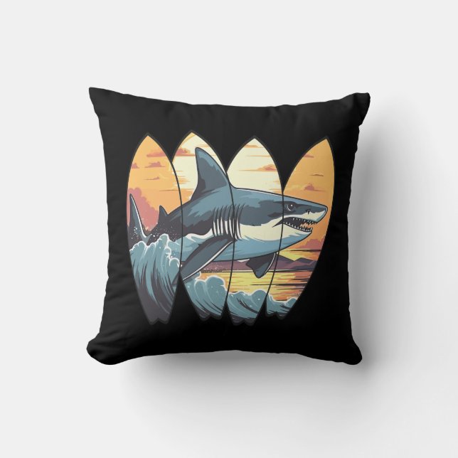 Coussin Grand Surf de requin blanc (Recto)