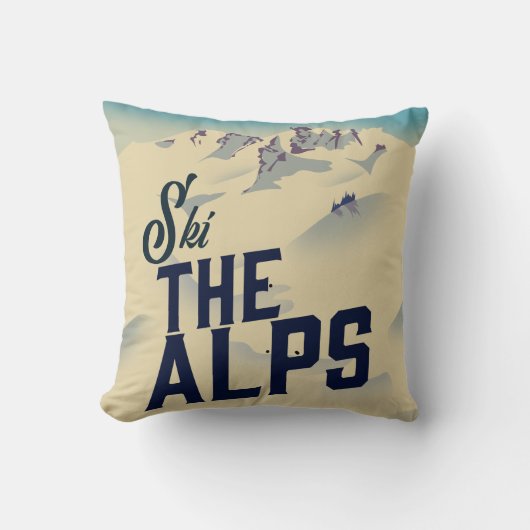 Coussin Grand Tasse à Café Ski The Alps (Recto)