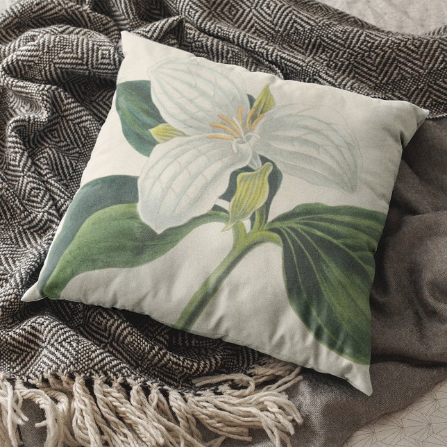 Coussin Grand Trillium Fleuri (Créateur téléchargé)
