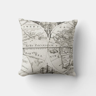 Coussin Grand Voyages Vieux Antique Carte générale Monde