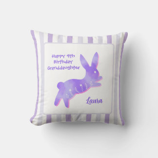 Coussin Granddaughter 9th Birthday Purple Cute Hoppy Bunny