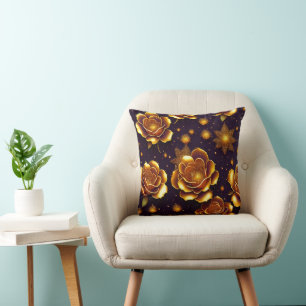 Coussin Grande Collection Gold Rose moderne de luxe
