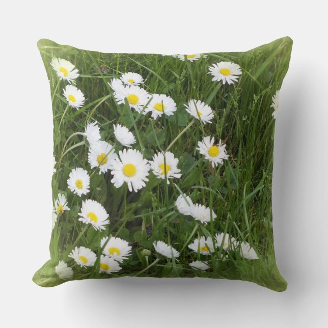 Coussin grande fleur brillante devant l'arrière - plan ver (Recto)