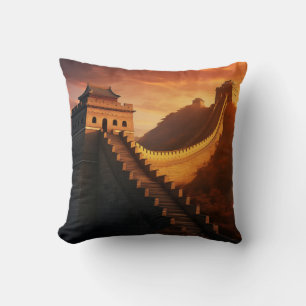 Coussin Grande Muraille de Chine Coucher de soleil Jeu d'o