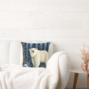 Coussin Grande Ours Blanc Du Nord