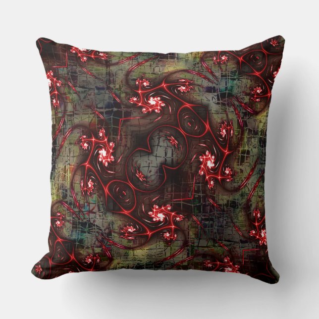 Coussin Grande relation d'étrange fractale par rapport à l (Recto)