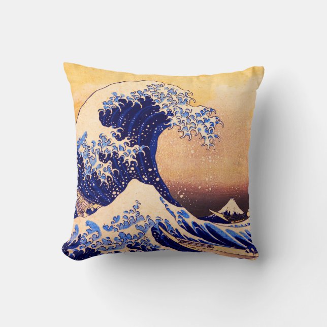 Coussin Grande vague de Hokusai (Recto)
