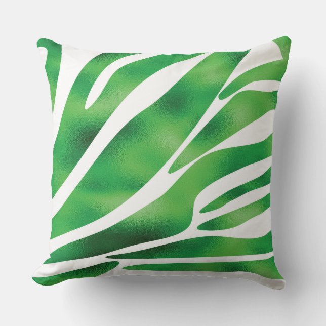 Coussin Grandes Abstraites vertes et blanches (Recto)