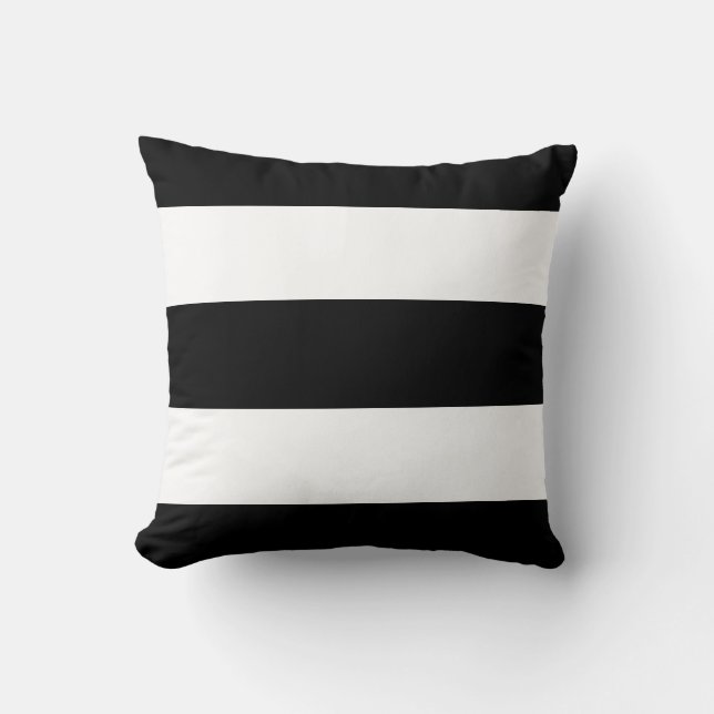 Coussin Grandes bandes Noir et Blanc (Recto)