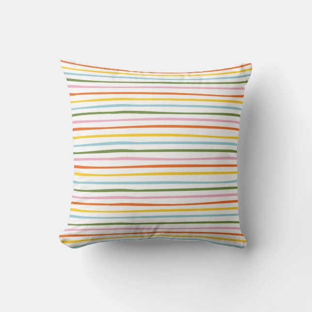 Coussin Grandes bandes ondulées colorées (Recto)