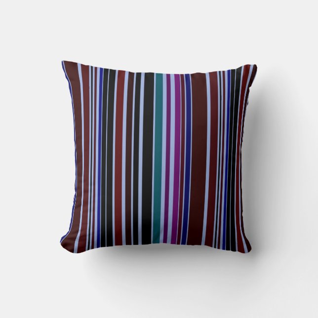 Coussin Grandes bandes rétro multicolores Design d'art Abs (Recto)