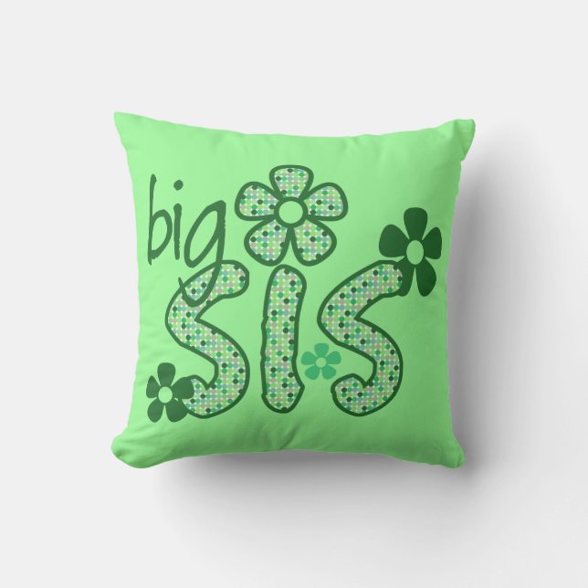 Coussin Grandes fleurs vertes de SIS (Recto)