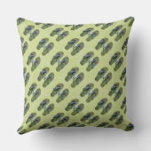 Coussin Grandes tongs numériques Vert et Bleu (Verso)