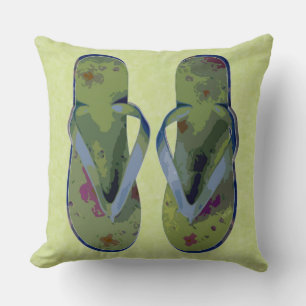 Coussin Grandes tongs numériques Vert et Bleu
