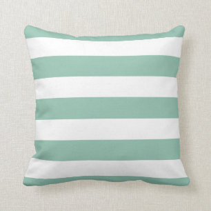 Coussin Grandes vertes et blanches à la menthe moderne