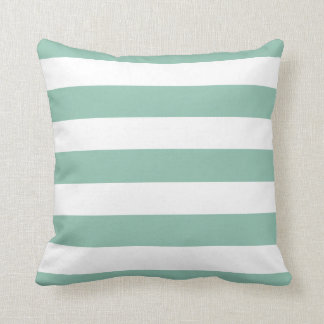 Coussin Grandes vertes et blanches à la menthe moderne