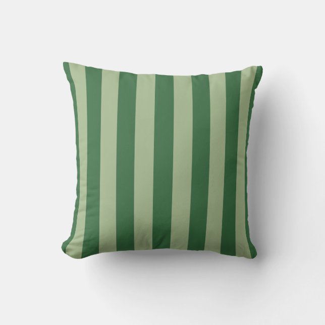 Coussin Grandes verticales Forêt Vert rayé (Recto)