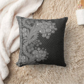 Coussin Grandes Vintage Floral Élégant Brocade Argent (Couverture)