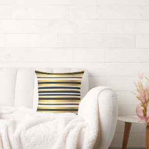 Coussin Grandes Vintages noires, dorées et blanches