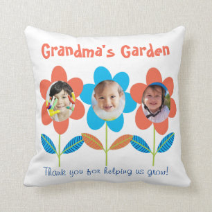 Coussin Grandma Fleurs Photo Personnalisées