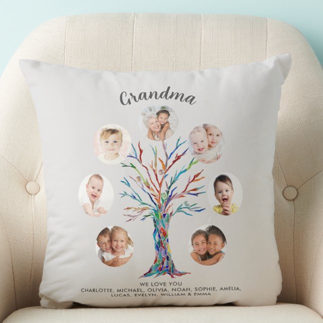 Coussin Grandma Photo Keepsake Gray (Créateur téléchargé)