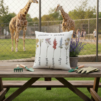Coussin Grandma’s Garden Cushion with Birth Flowers