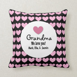 Coussin GRANDMA We Love You with Hearts and Lace C05