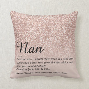 Coussin Grandmère Grandmother Définition Rose Gold Glitter