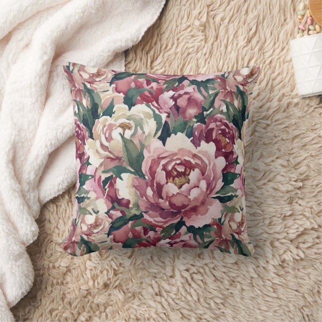 Coussin Grandmillennial Peonies | Dusty Mauve (Couverture)