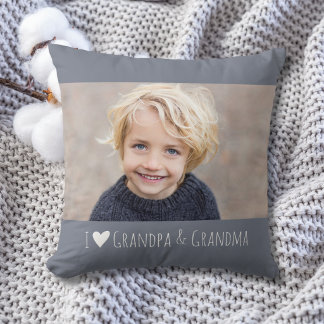 Coussin Grandpa Grandma I Love You Minimal Photo
