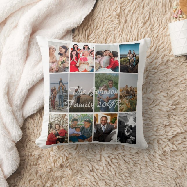 Coussin Grandparents 12 Photo Memory Collage Template (Couverture)
