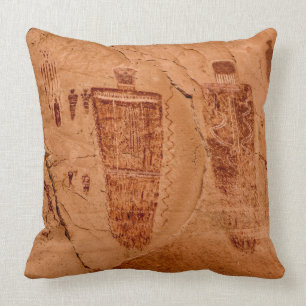 Coussin Grands pictographes de galerie de canyon en fer à