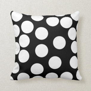 Coussin Grands points en noir et blanc.